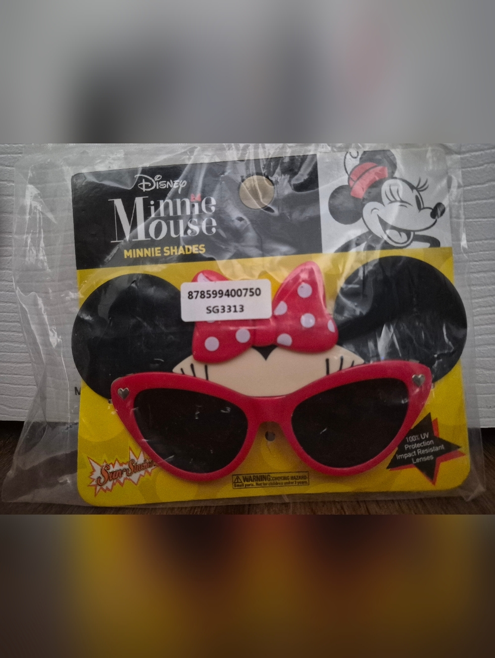 NEW Disney Minnie Mouse Red Bow Sun-Staches Costume Sunglasses Shades 100% UV